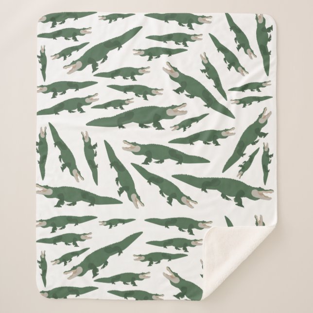 Niedliches Alligator-Krokodil-Muster Sherpadecke (Vorderseite)
