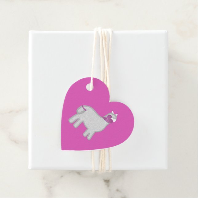 Niedliches Alpaca mit Glitzer Geschenkanhänger (Beispiel)