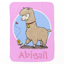 Niedliches Alpaca mit Schmetterling-Cartoon