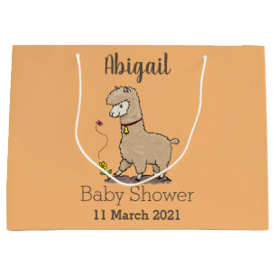 Niedliches Alpaca mit Schmetterling-Cartoon Große Geschenktüte