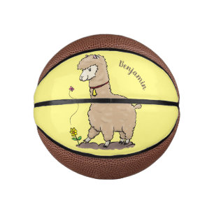 Niedliches Alpaca mit Schmetterling-Cartoon Mini Basketball