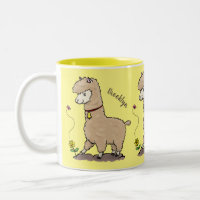 Niedliches Alpaca mit Schmetterling-Cartoon
