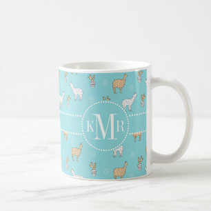 Niedliches Alpaka-Lama-Kaktus-Muster Kaffeetasse