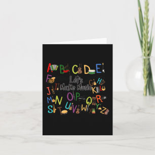 Niedliches Alphabet-Design für Musiklehrer Männer  Karte