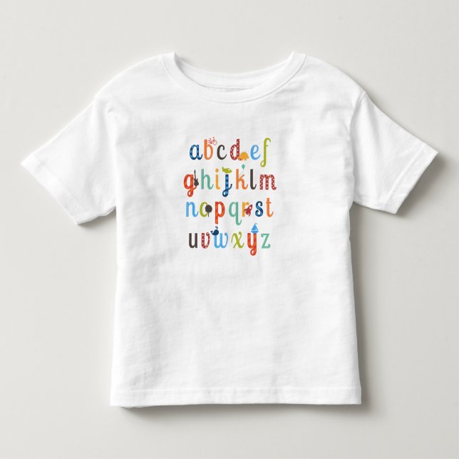 Niedliches Alphabet Kleinkind T-shirt (Vorderseite)