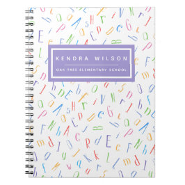 Niedliches Alphabet Muster - Kinder oder Lehrer Notizblock