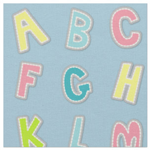 Niedliches Alphabet Themenfenster Kinderzimmer dru Stoff