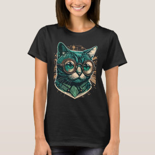 Niedliches anamorphes Goggle mit Katzengewächse Ei T-Shirt