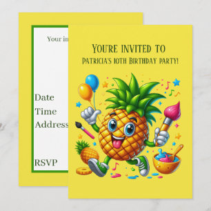 Niedliches Ananas-Früchte-Sommer-Zusatz Einladung