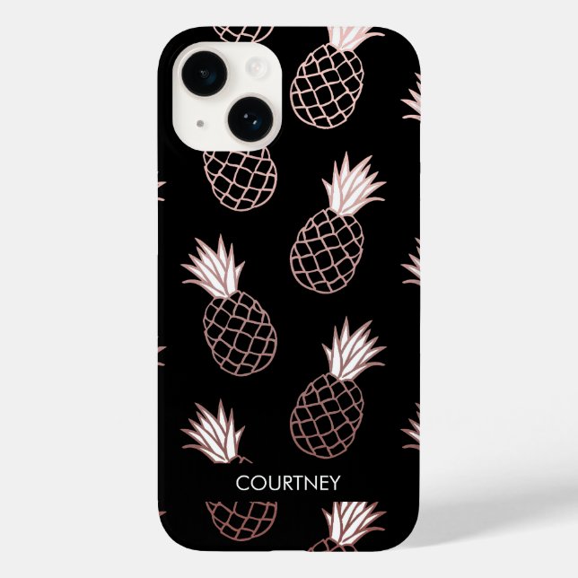 Niedliches Ananas-Muster Case-Mate iPhone 14 Hülle (Rückseite)