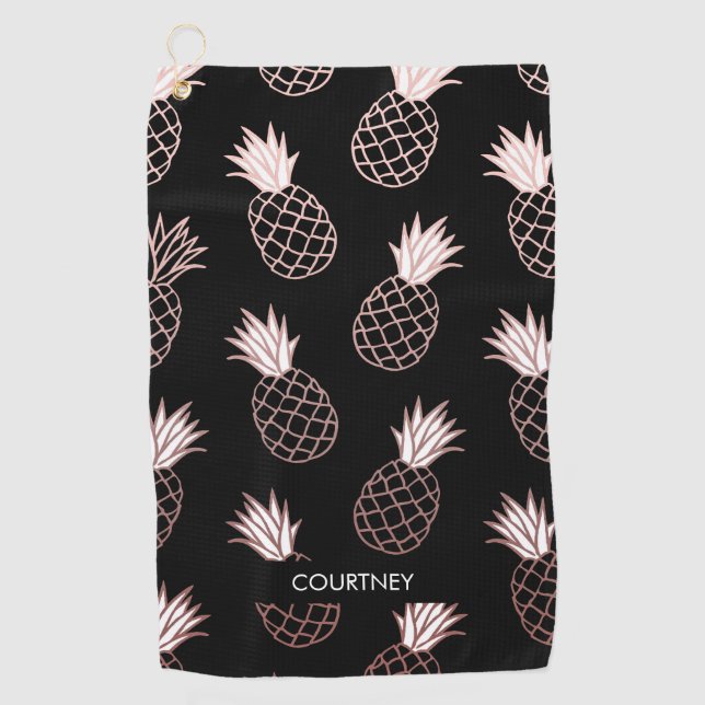 Niedliches Ananas-Muster Golfhandtuch (Vorderseite)
