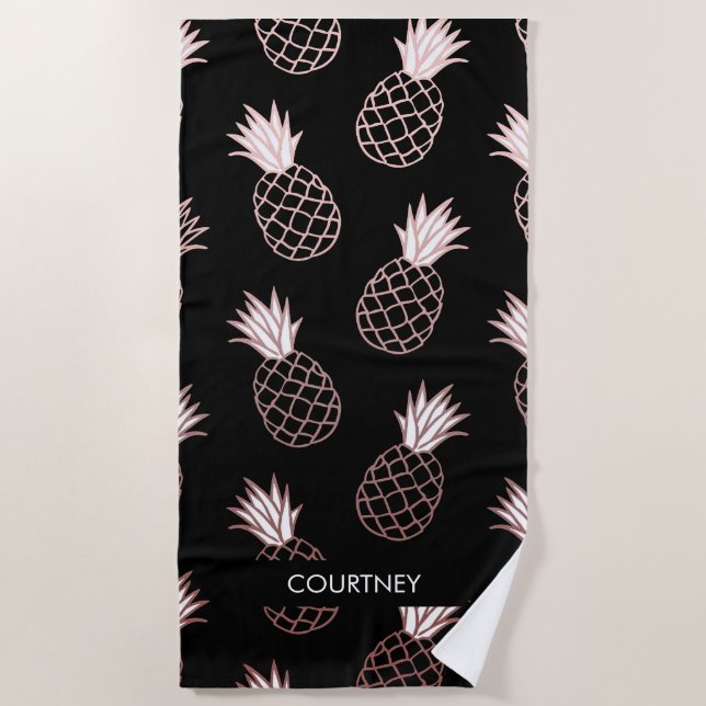 Niedliches Ananas-Muster Strandtuch (Vorderseite)