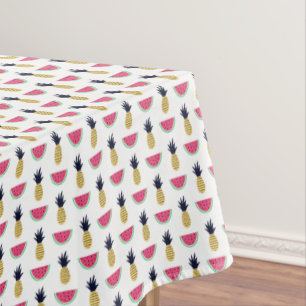 Niedliches Ananas-u. Wassermelone-Gekritzel-Muster Tischdecke