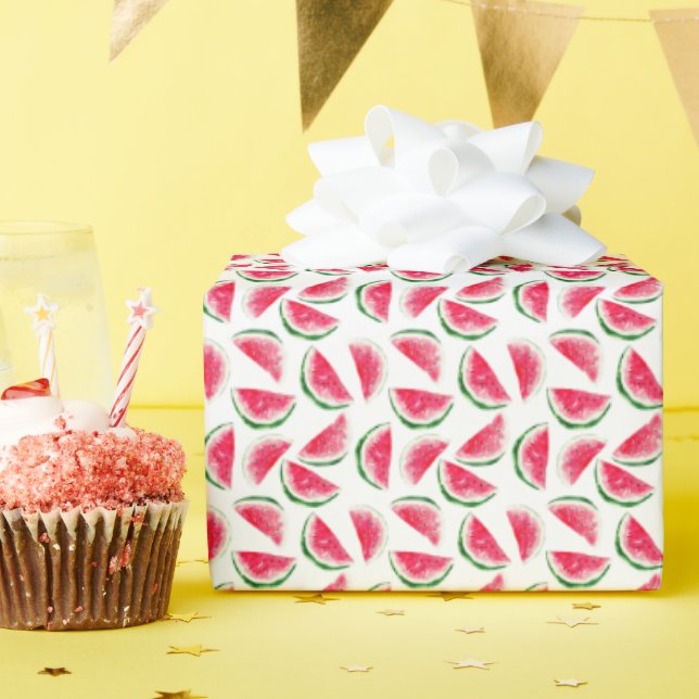 Niedliches Ananas- und Wassermelonmuster Geschenkpapier (Geburtstagsparty)