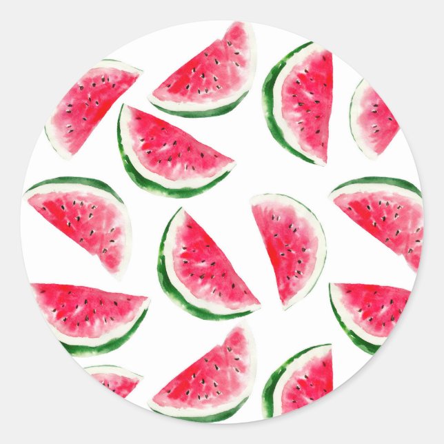 Niedliches Ananas- und Wassermelonmuster Runder Aufkleber (Vorderseite)