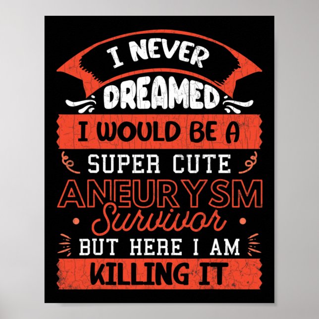 Niedliches Aneurysma Survivor Gehirnbewusstsein Op Poster (Vorne)