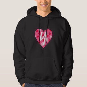 Niedliches Anfangsbuchstaben Y Herzmuster für W Hoodie
