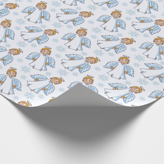 Niedliches Angel-Weihnachtswackelpapier Geschenkpapier (Ecke)
