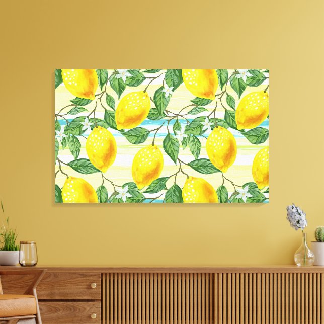 Niedliches Angesagtes tropisches Sommerlemon-Fruch Leinwanddruck (Insitu (Wohnzimmer))