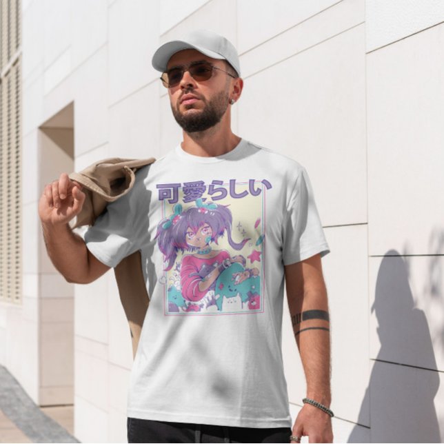 Niedliches Anime-Girl mit Ponytails T-Shirt (Von Creator hochgeladen)