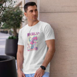 Niedliches Anime-Mädchen in Katzenohren T-Shirt