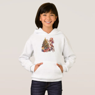 Niedliches Anime-Mädchen schneidet den Baum Hoodie