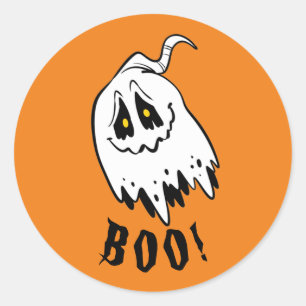 Niedliches anpassbares Gespensterboo Halloween Runder Aufkleber