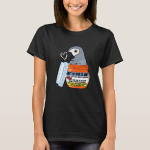 Niedliches Antidepressivum Papagei-Grau T-Shirt