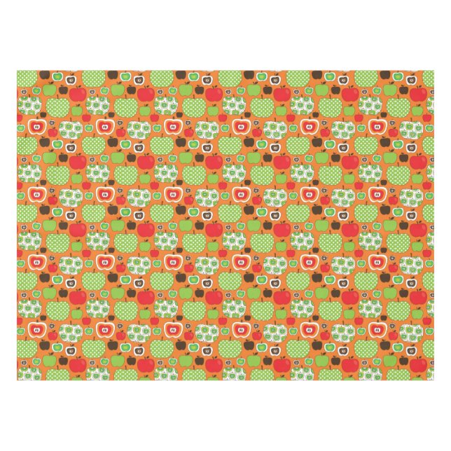 Niedliches Apfelillustrationsmuster Tischdecke (Vorderseite (Horizontal))