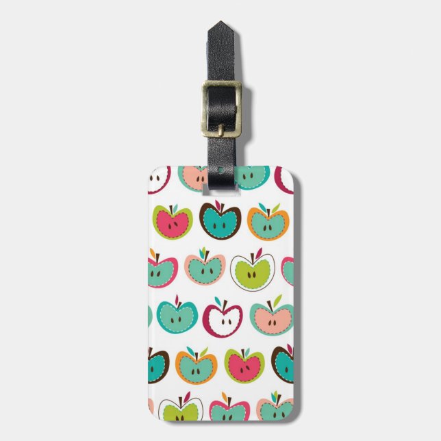 Niedliches Apfelmuster Gepäckanhänger (Vorderseite vertikal)