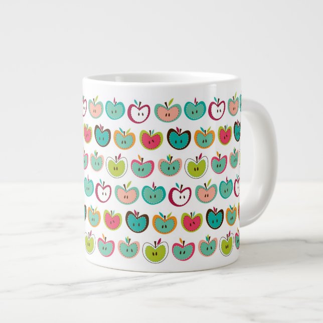 Niedliches Apfelmuster Jumbo-Tasse (Vorderseite Rechts)