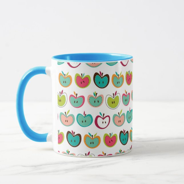 Niedliches Apfelmuster Tasse (Links)