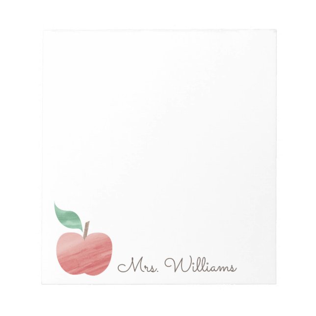 Niedliches Apple-Lehrer-Notepad Notizblock (Vorderseite)