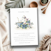 Niedliches Aqua Blue Floral Teapot Brautparty