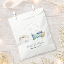 Niedliches Aqua Green Blue Flugzeug Cloud Herzstüc Geschenktütchen