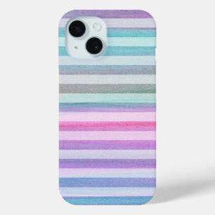 Niedliches Aqua Lila Soft Strips Wasserfarbmuster Case-Mate iPhone Hülle