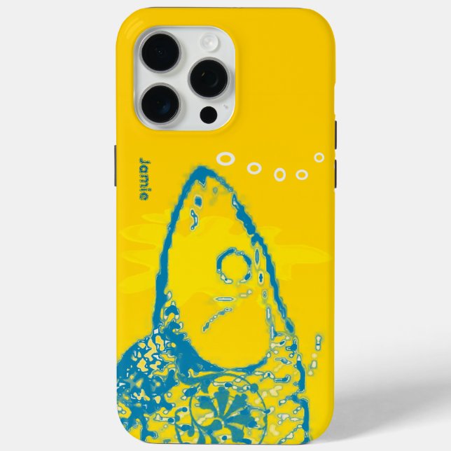 Niedliches Aqua und gelbe Fische Case-Mate iPhone Hülle (Rückseite)
