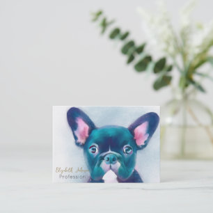 Niedliches Aquamarin rosa, französisches Bulldog D Visitenkarte