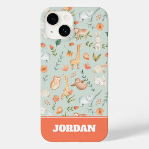 Niedliches Aquamarines Baby Animal Pasttern Muster Case-Mate iPhone 14 Hülle
