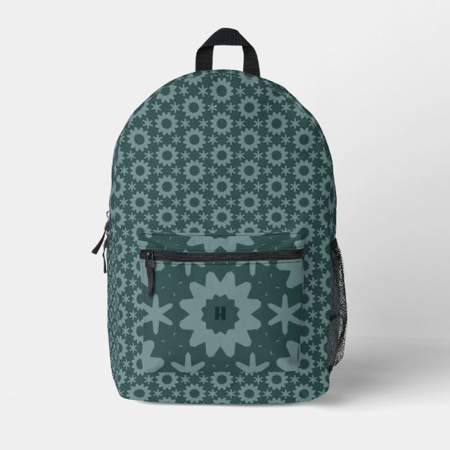 niedliches aquamarines geometrisches Muster Bedruckter Rucksack (Vorderseite)