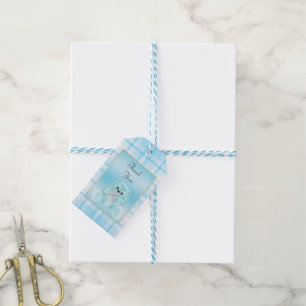 Niedliches aquamarines Häschen-Kaninchen danken Geschenkanhänger