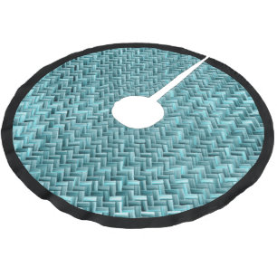Niedliches Aquamarines Türkisblau Imitate Rattan W Polyester Weihnachtsbaumdecke