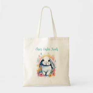 Niedliches Aquarell Bunny Floral Ostereier Jagdtas Tragetasche