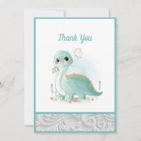 Niedliches Aquarellbaby Dinosaurier Green