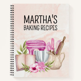 Niedliches Aquarellbäckergebäck personalisierter N Notizbuch