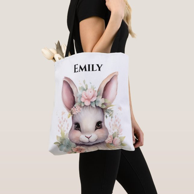 Niedliches Aquarellbad Ostername Totbeutel Tasche (Von Nahem)