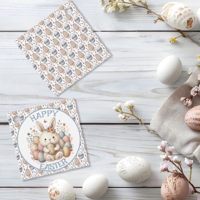 Niedliches Aquarellbär Ostern individuell anpassba Geschenkanhänger (Cute watercolor Bunny Easter customizable Favour Tags)