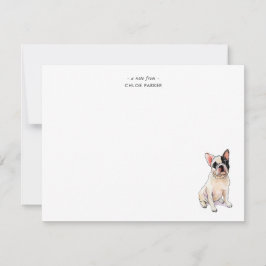 Niedliches Aquarellbild, französischer Bulldog Cus Dankeskarte