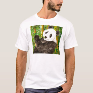 Niedliches Aquarellbild Panda im Bambuswald T-Shirt