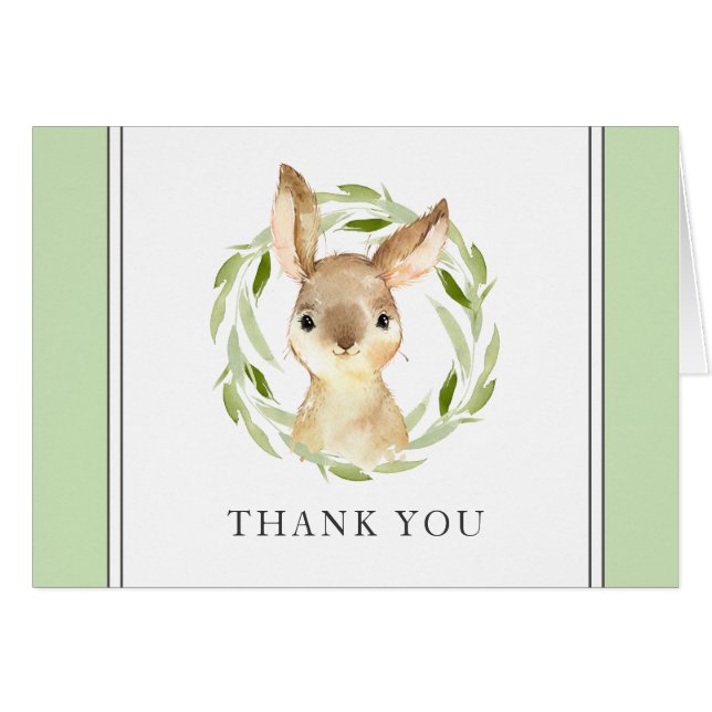 Niedliches Aquarellbunny Vielen Dank (Vorderseite (Horizontal))